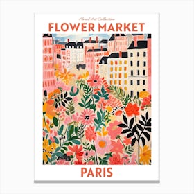 Paris France Flower Market Floral Art Print Travel Print Plant Art Modern Style Canvas Print
