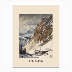 Les Alpes 2 Vintage Travel Poster Canvas Print