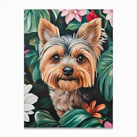 Yorkshire Terrier Garden Canvas Print