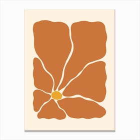 Abstract Flower 03 - Burnt Orange Canvas Print