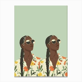 Two African Women In Sunglasses 5 Canvas Print