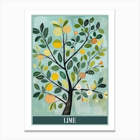 Lime Tree Flat Illustration 8 Poster Canvas Print