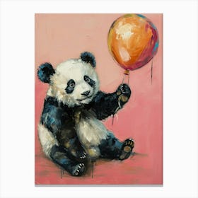 Cute Giant Panda 1 With Balloon Canvas Print