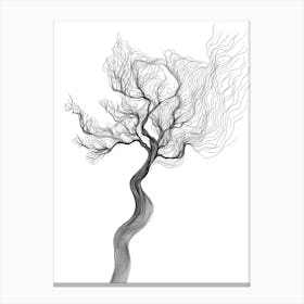 Line Drawing Of A Tree 1 Canvas Print