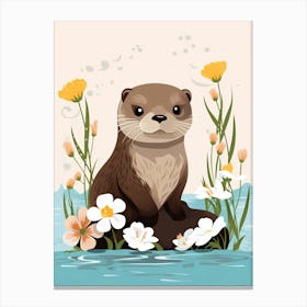 Baby Animal Illustration  Otter 1 Canvas Print