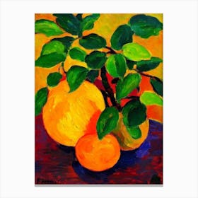 Cantaloupe Fruit Vibrant Matisse Inspired Painting Fruit Canvas Print