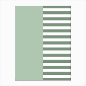 Sage Green Stripes Canvas Print