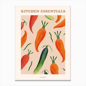 Carrots Pattern Illustration Poster 2 Canvas Print
