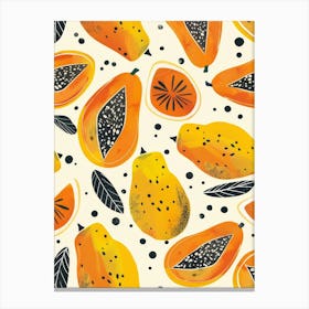 Papaya Pattern 2 Canvas Print