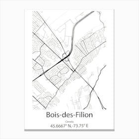 Bois Des Filion,Canada Minimalist Map Canvas Print