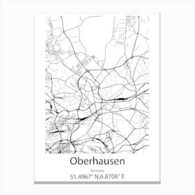 Oberhausen,Germany Minimalist Map Canvas Print