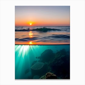 Sunrise Over The Ocean-Reimagined 1 Canvas Print