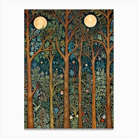 William Morris Moonlight In The Forest 37 Canvas Print