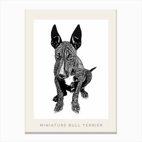 Miniature Bull Terrier Line Sketch 1 Poster Canvas Print