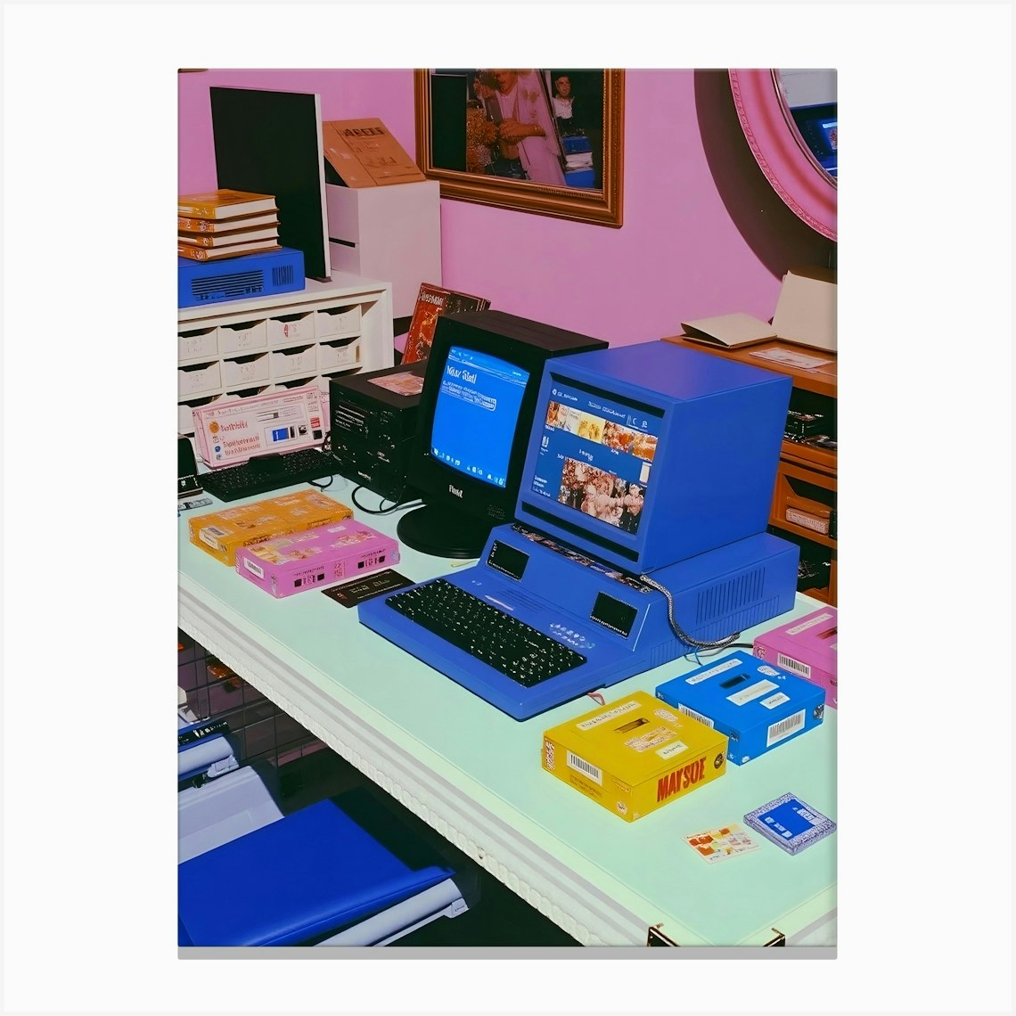 Computer Desk Canvas Print by Silverapple's Shop