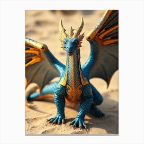 Blue And Gold Dragon Canvas Print