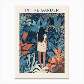 In The Garden Poster Blue 4 Canvas Print