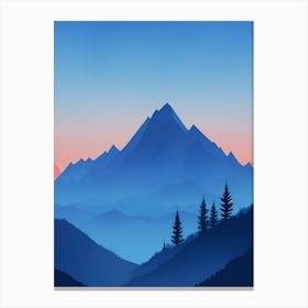 Misty Mountains Vertical Composition In Blue Tone 141 Canvas Print