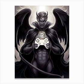 Devil Holding A Controller Canvas Print