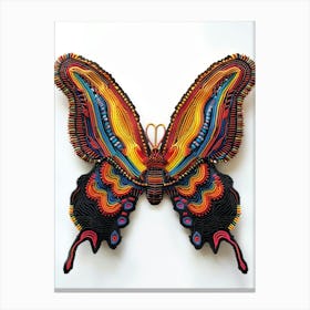 Colorful Butterfly Huichol art Canvas Print
