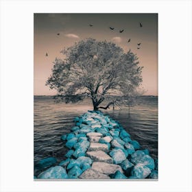 Tree By The Water Canvas Print