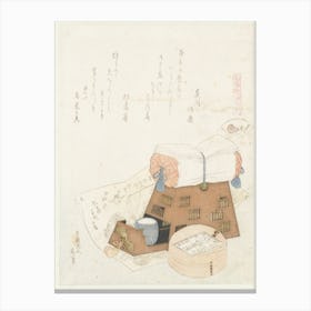 A Pillow And A Painting Of The Treasure Ship, Katsushika Hokusai Canvas Print