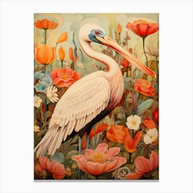 Pelican 4 Detailed Bird Painting Canvas Print