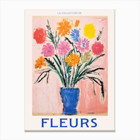 French Flower Poster Carnation 2 Canvas Print