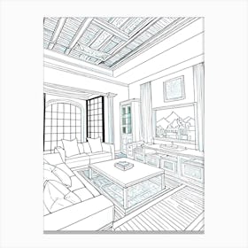 Interior Line Drawing Canvas Print