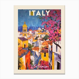 Catania Italy 4 Fauvist Painting  Travel Poster Canvas Print
