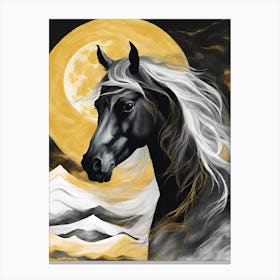 Horse In The Moonlight 15 Canvas Print