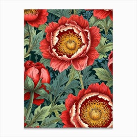 William Morris Peonies Canvas Print