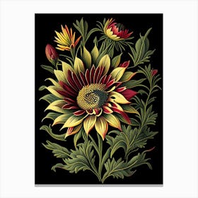 Gazania 2 Floral Botanical Vintage Poster Flower Canvas Print