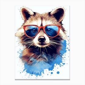 Raccoon Wearing Sunglasses 3 Canvas Print