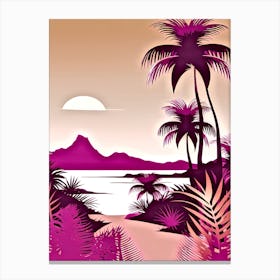 Tropical Landscape With Palm Trees 6 Canvas Print