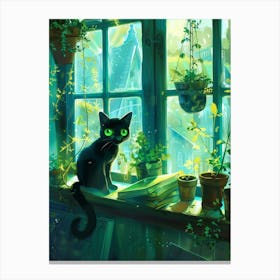 Cat In The Window 8 Canvas Print