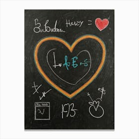 Chalkboard Heart Canvas Print