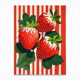 Strawberries Fruit Summer Illustration 2 Canvas Print