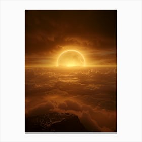 Sun Rising Over The Clouds Canvas Print