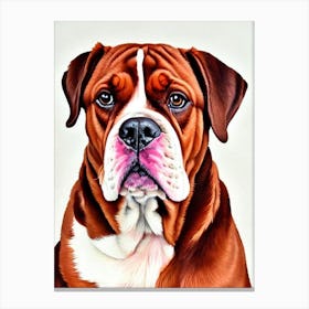 Dogue De Bordeaux Watercolour dog Canvas Print