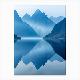 Reflection Of Mountains In A Lake Canvas Print