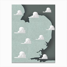 Vintage East Anglia Weather Map Stampe su tela