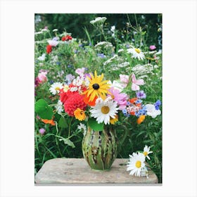 Colourful Flowers From The Garden Canvas Print