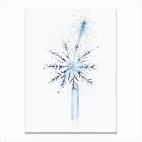 Needle, Snowflakes, Minimalist Watercolour 3 Canvas Print