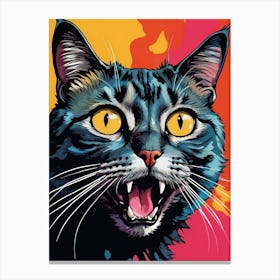 Cat Portrait Pop Art Style (17) Canvas Print