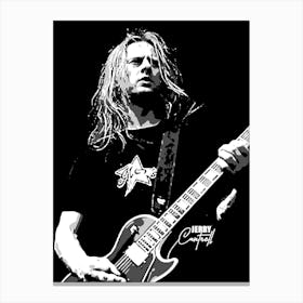 Jerry Cantrell American Guitarist Legend in Grayscale Canvas Print