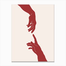 Touching Hands Canvas Print