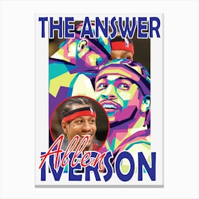 Allen Iverson The Answer Basketball Signature Bootleg Rap Style Canvas Print