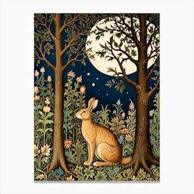 William Morris Print Rabbit In The Woods Canvas Print