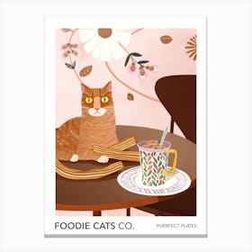 Foodie Cats Co Cat And Churros 1 Canvas Print